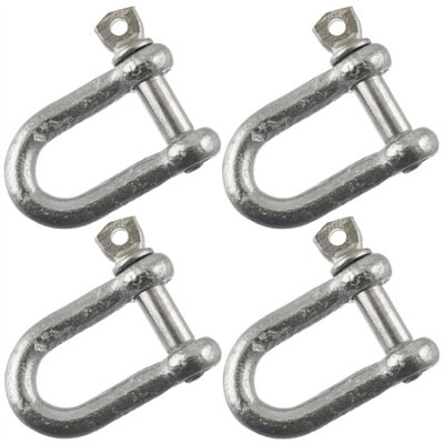 6mm Galvanised Dee Shackle PACK of 4 Shackle Chandlery DK01