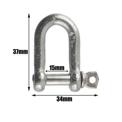 10 X Golfari Dee Shackles Acciaio Zincato 6mm | Perno Avvitato Countersunk | Per Camper/Roulotte