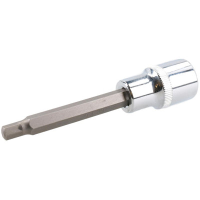6mm Hex Allen Key Long Bit Internal Socket Metric 1/2" Drive 100mm Length Cr-V