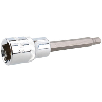 6mm Hex Allen Key Long Bit Internal Socket Metric 1/2" Drive 100mm Length Cr-V