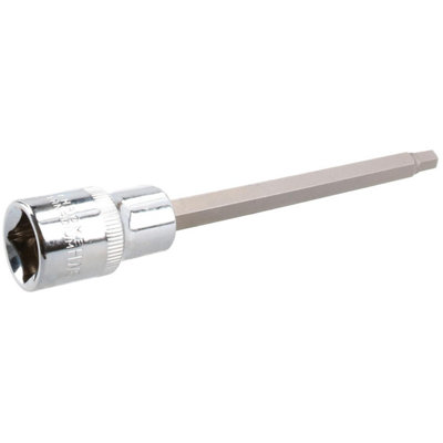 6mm Hex Allen Key Long Bit Internal Socket Metric 1/2" Drive 140mm Length Cr-V