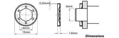6mm - Pack of 100 - Stainless Steel - Spring Starlock Washers For Shaft ...