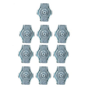 6mm Simplex Wire Rope / Cable Clamp Grips 10 PACK Zinc Plated