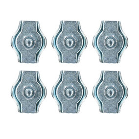 6mm Simplex Wire Rope / Cable Clamp Grips 6 PACK Zinc Plated