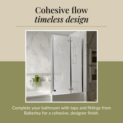 6mm Toughened Safety Glass Reversible L-Shaped Bath Screen Double Hinged - Chrome - 4