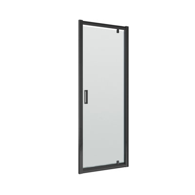 6mm Toughened Safety Glass Reversible Pivot Shower Door - 760mm - Black Price Comparisons | Compare The Build