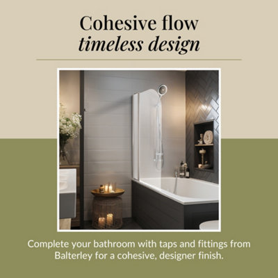 6mm Toughened Safety Glass Reversible Shower Bath Screen with Fixed Panel - Chrome - 4