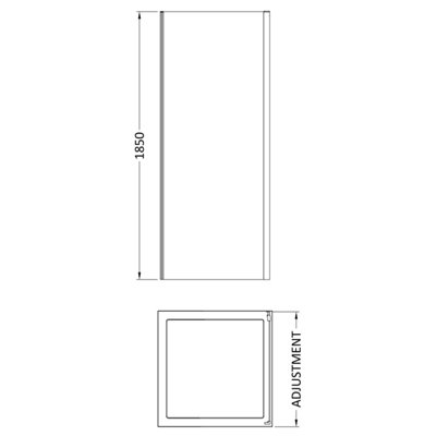 6mm Toughened Safety Glass Reversible Shower Side Panel - 800mm - Brushed Brass
