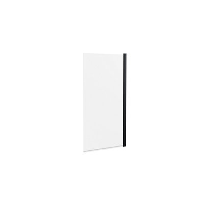 6mm Toughened Safety Glass Straight Reversible Bath Screen - Black