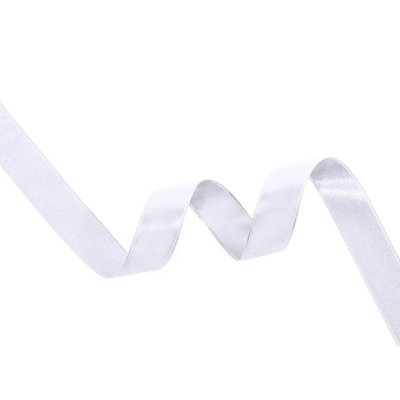 6mm White Double Sided Satin Polyester Ribbon Roll, 25 metres