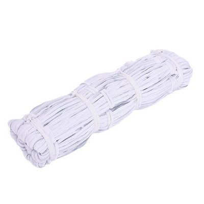 6mm Wide Flat Elastic Band, Stretchable Elastic Cord Flat Tape, White - 1 metre