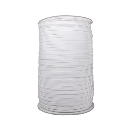 6mm Wide Flat Elastic Band, Stretchable Elastic Cord Flat Tape, White - 250 metres