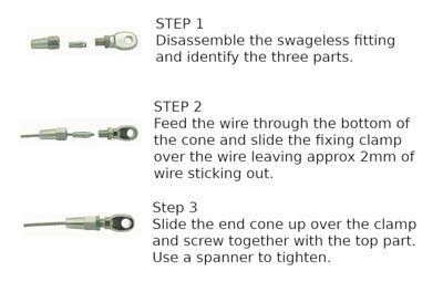 6mm Wire Cable Rope Rigging Stud Terminal Swageless DIY Fitting ...