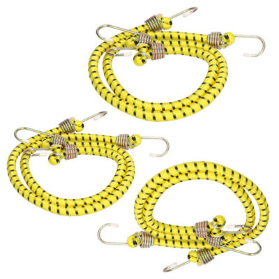 6pc 24" / 600mm Heavy Duty Bungee Cord Strap Tie Down Holder Metal Hooks