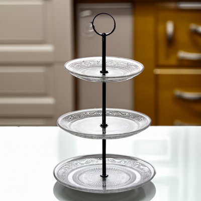 6pc 3 Tier Glass Cake Stand Afternoon Tea Dessert Food Display Kitchen ...