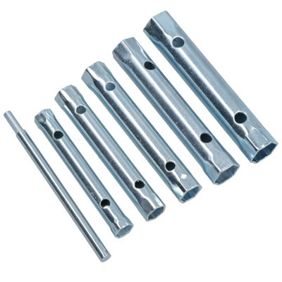 6pc Box Tubular Spanner Set 10-19mm Wrench Tool Garage Workshop Plumber