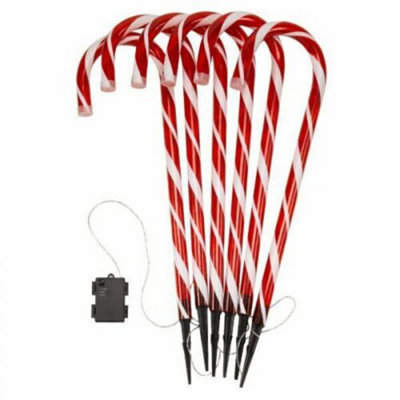 6pc Christmas Candy Cane LED Lights - 3