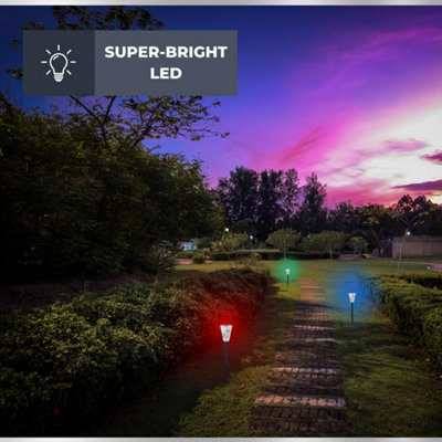 6pc Colour Changing LED Silhouette Stake Lights - 5