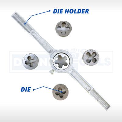 6Pc Die Set Metric with Wrench Hand Threading Tool Steel Threading Tool Set