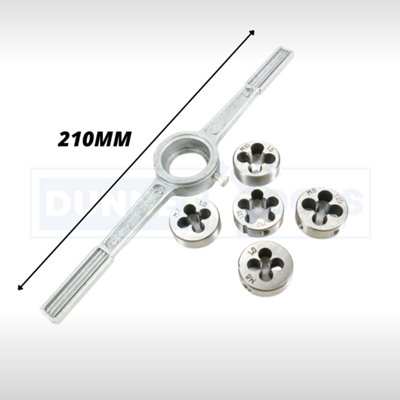 6Pc Die Set Metric with Wrench Hand Threading Tool Steel Threading Tool Set - 6