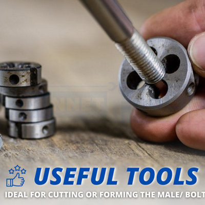 6Pc Die Set Metric with Wrench Hand Threading Tool Steel Threading Tool Set - 7