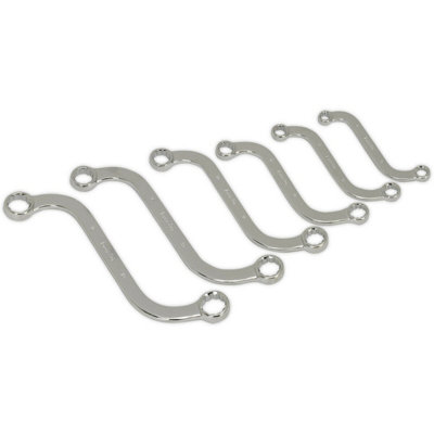 6pc Double Ended S Spanner Set - 8 to 19mm Metric 12 Point Curved Ring ...