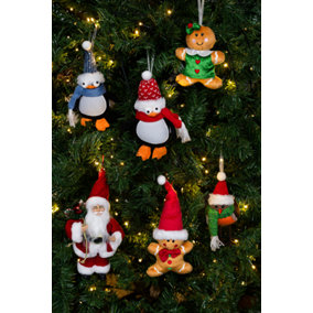 6pc Fabric Hanging Christmas Tree Decoration