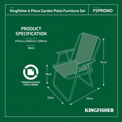6pc Garden Furniture Set Dining Table 4 Chairs Seats & Parasol Patio Deck Black