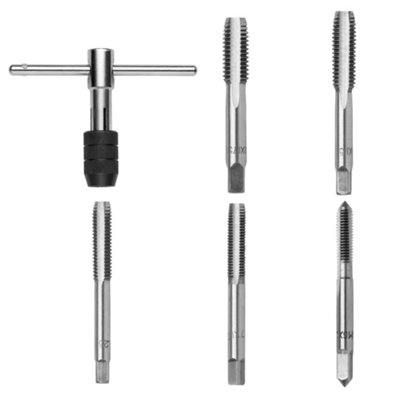 6-teiliges Metrisches Gewindebohrer-Set Aus HSS — Zum Bohren, Gewindeschneiden & Entgraten | Für Metall, Alu, Eisen | Inkl. Sechskant-Schäftung