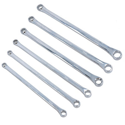 6pc Metric Double Ended Ring Spanner Aviation Wrench 12 Sided 8mm - 21mm
