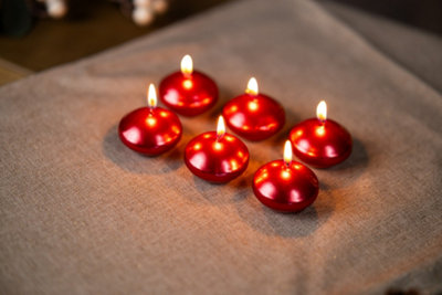 6pc Red Floating Tealight Candles