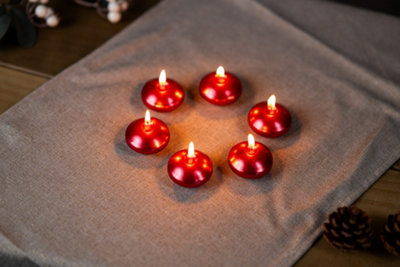 6pc Red Floating Tealight Candles