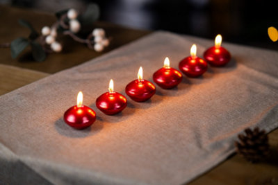 6pc Red Floating Tealight Candles - 4