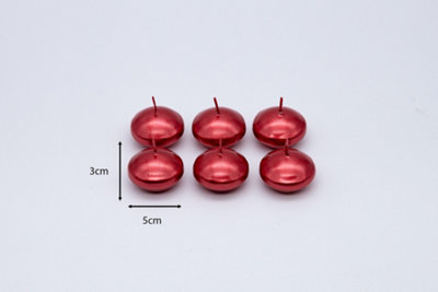 6pc Red Floating Tealight Candles - 5