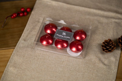 6pc Red Floating Tealight Candles - 6