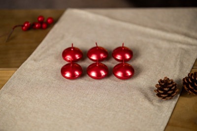 6pc Red Floating Tealight Candles - 7