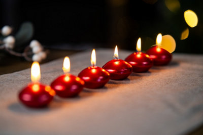 6pc Red Floating Tealight Candles - 9