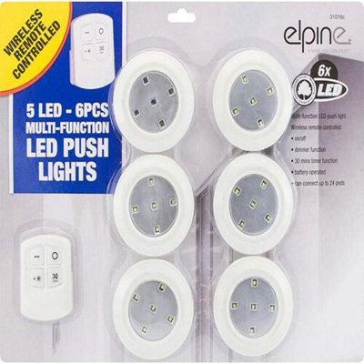 6Pc Remote Control Led Smd Lights Battery Operated Under Cabinet 5 Led ...