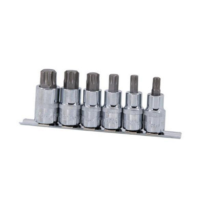 6pc Star Plus Security Bit Sockets - 1/2