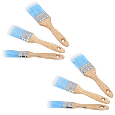 6pc Synthetic Paint Painting Brush Set Decorating Brushes