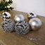 6pcs 8cm Assorted Shatterproof Baubles Christmas Decoration in Silver
