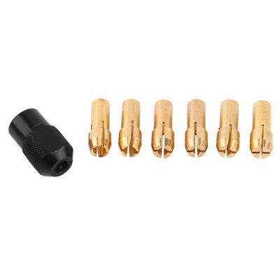 6pcs Collet Chuck Sleeves Grasp Capacity Range 1mm3.2mm with Cap Fits Rotary Tools