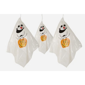 6Pcs Halloween White Ghost Hanging Spook Indoor/Outdoor Horror Theme Party Decor