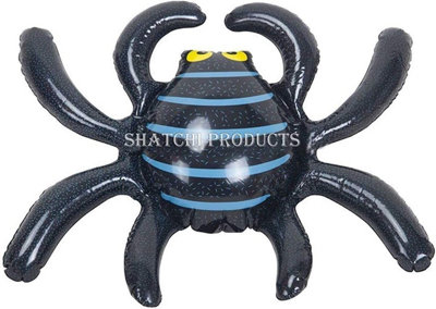 6Pcs Large Inflatable Spider 46cm x 36cm Halloween Decoration Party Spooky Black