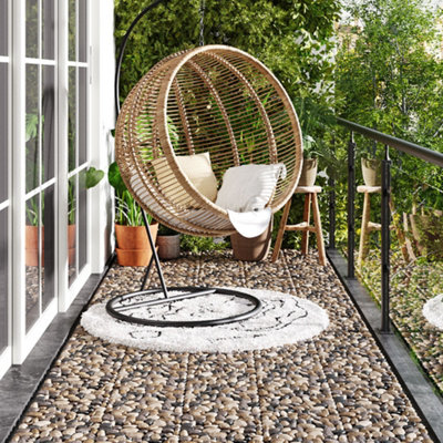 6Pcs Nature Stone Plastic Interlocking Deck Tiles Set