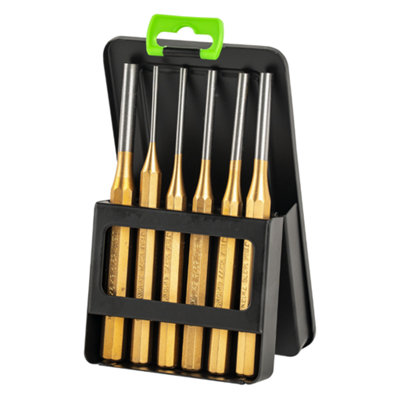 6PCS Parallel Pin Punch Set Steel Case Centre Pin 3 4 5 6 7 8mm Metric ...