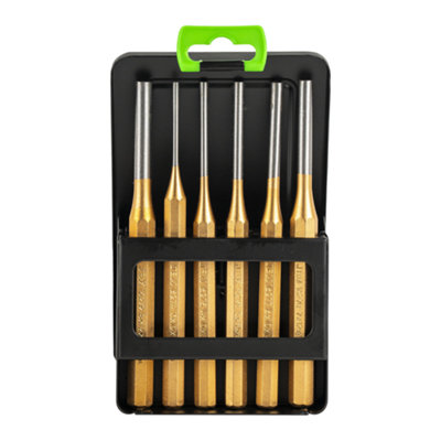 6PCS Parallel Pin Punch Set Steel Case Centre Pin 3 4 5 6 7 8mm Metric ...