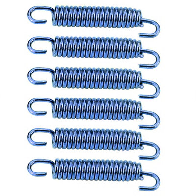 6pcs Stainless Steel Muffler Exhaust Pipe Spring Hooks for Motorcycle Scooter ATV Blue