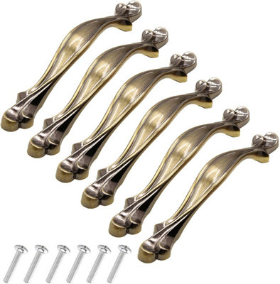 6PCS Vintage Cabinet Drawer Handles, Furniture Door Pulls, Antique ...
