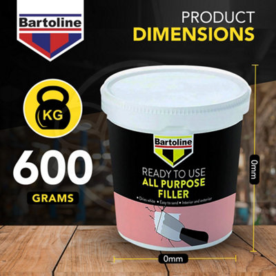 6pk 600g Bartoline All Purpose Ready Mixed Filler Wall Filler Ready Mixed for Holes Filler for Walls Ready Mixed Plaster Wall Hole